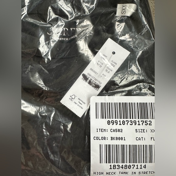 NWT! J.Crew High-neck tank top in stretch linen blend. XXS - Picture 5 of 5